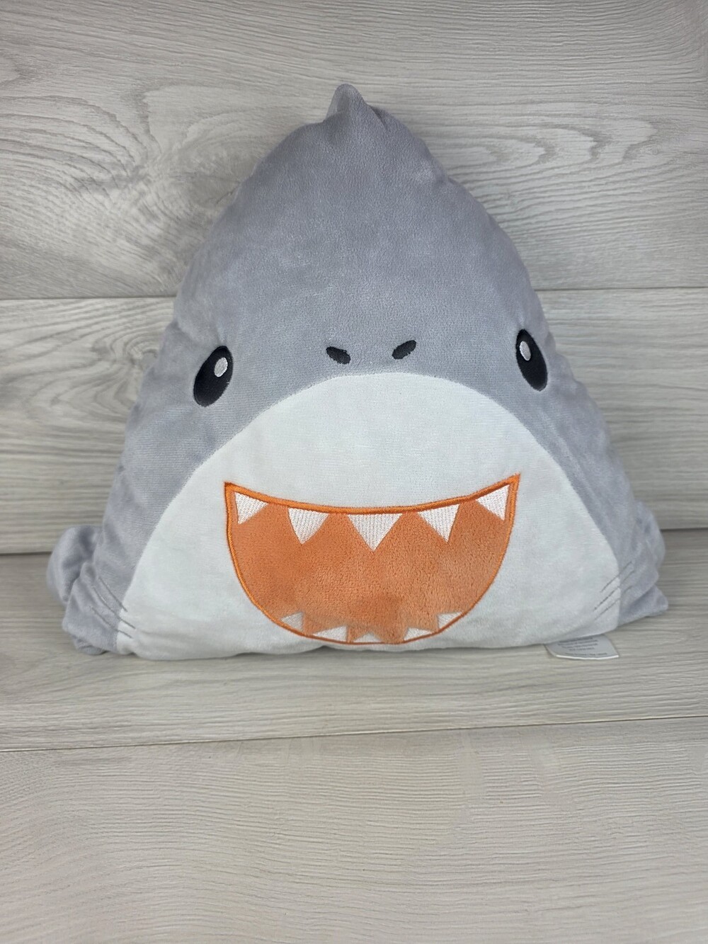 Huntington Home Plush Shark Pillow Gray Cartoon 12" SU16